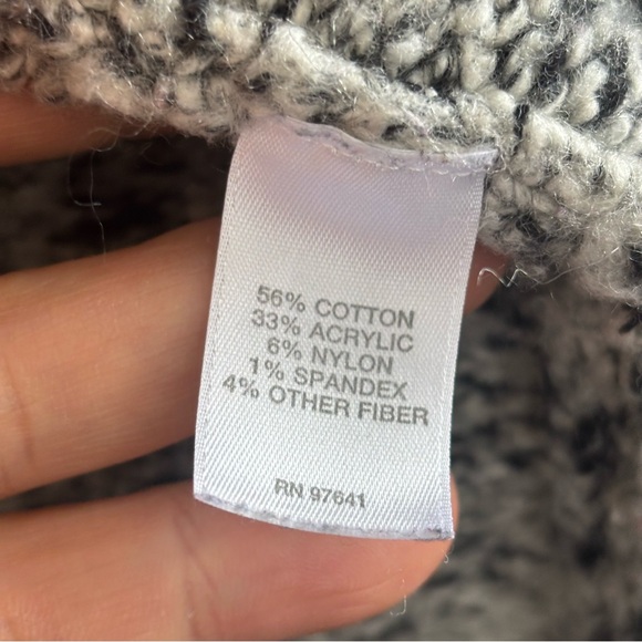 Pure Jill Womens L Gray Knit Snap Button Cotton Blend Sweater Long Cardigan NOTE - Picture 5 of 12